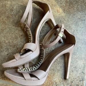 Rachel Roy Dalyce heeled sandals studded Nude sz 8-1/2